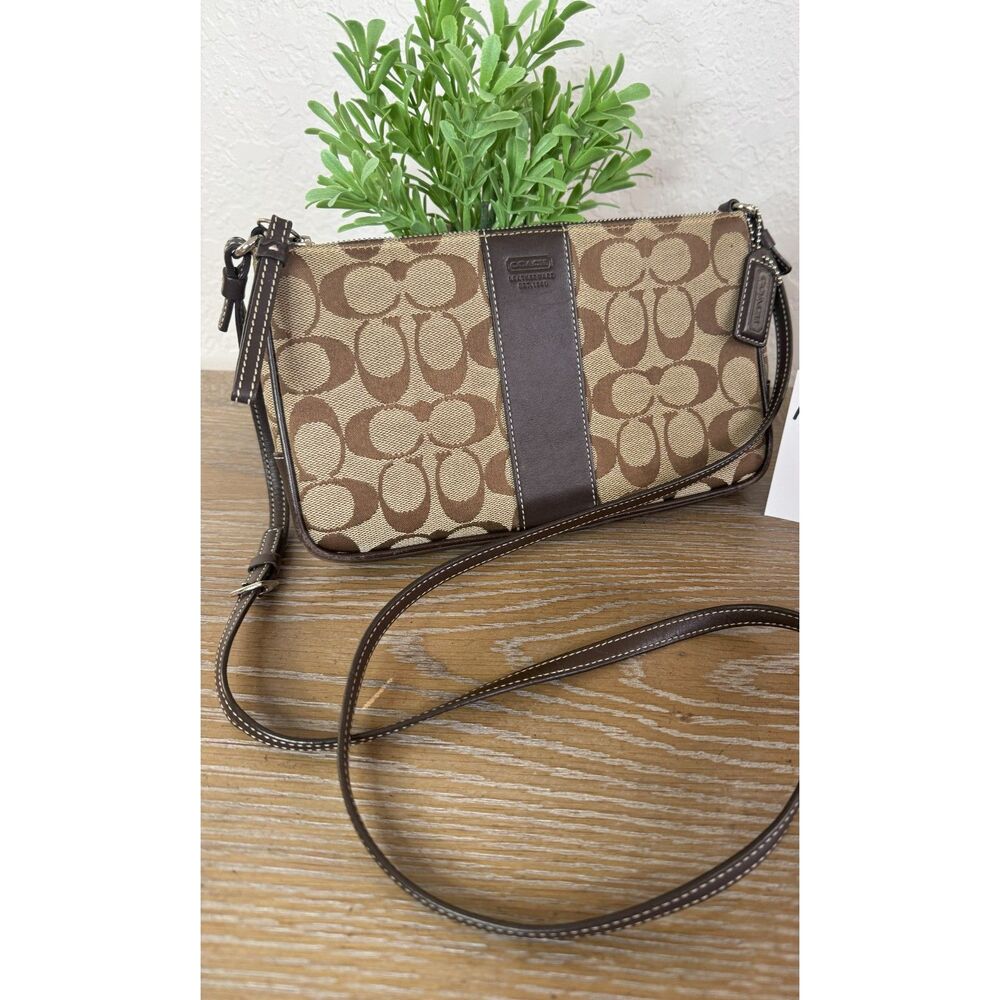 Y2K Coach Signature Slim Demi Zip Shoulder or Crossbody Bag